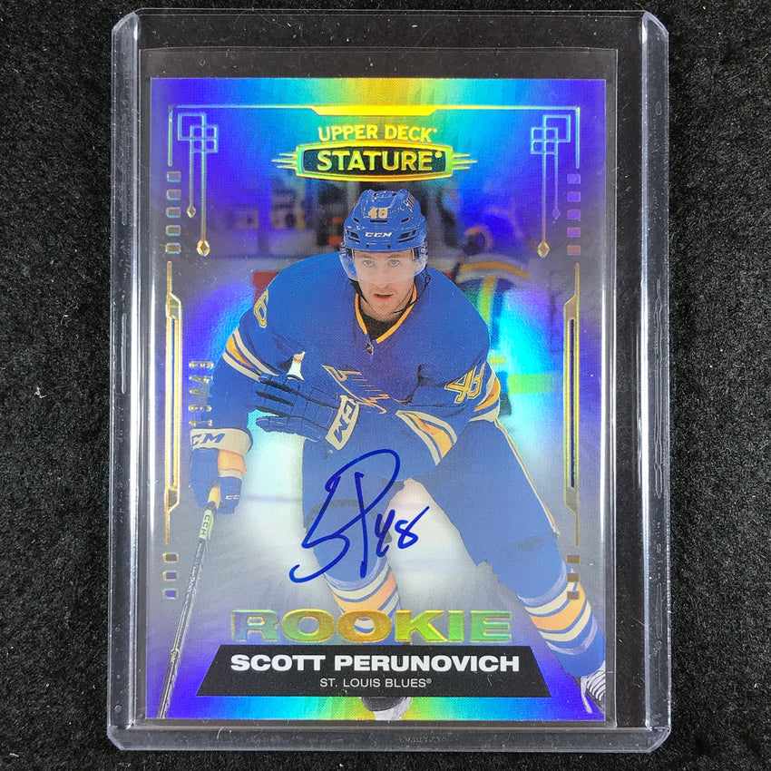 2022-23 Stature Hockey SCOTT PERUNOVICH 2021-22 Update Base Rookie Auto 19/49
