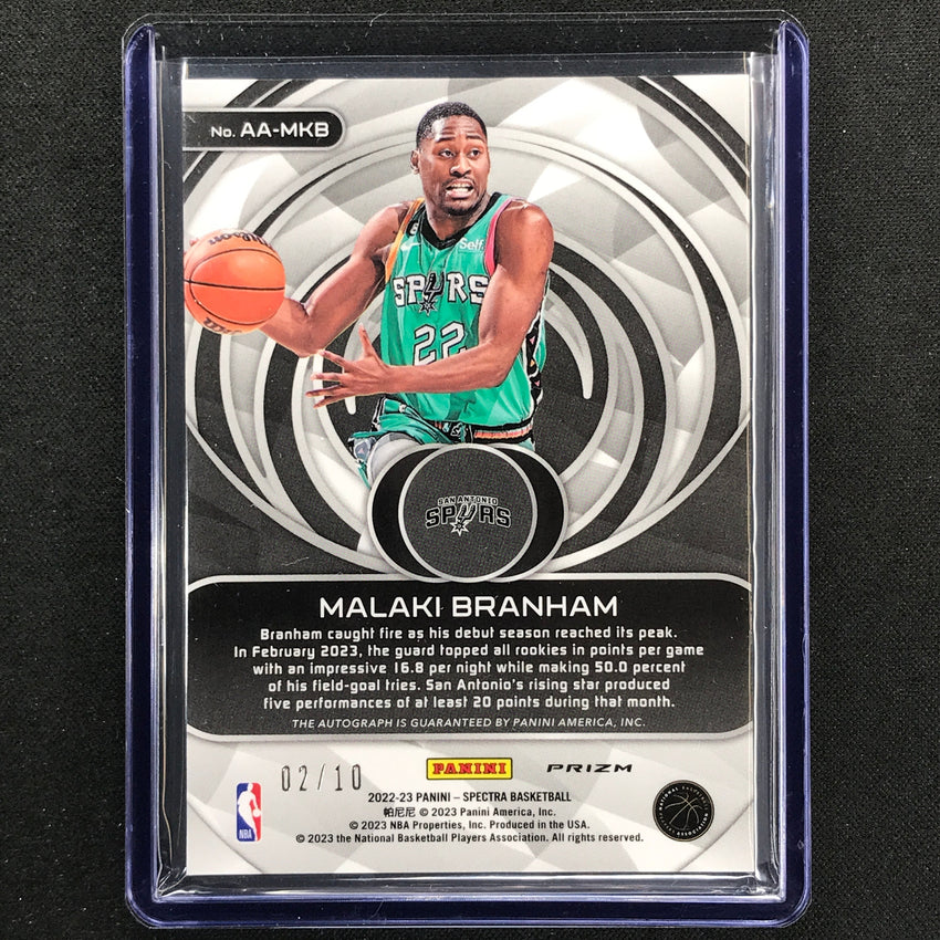 2022-23 Spectra Malaki Branham Aspiring Rookie Auto Black Light 2/10