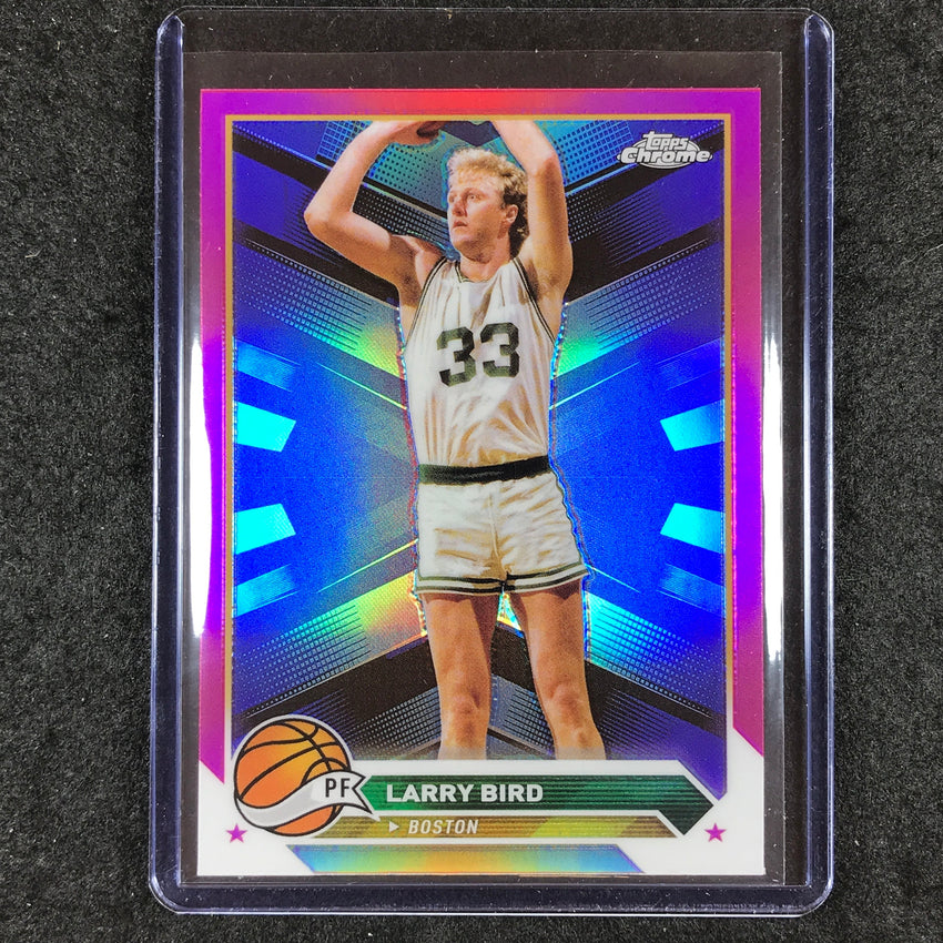 2023-24 Topps Chrome Basketball LARRY BIRD Base Pink Refractor #175