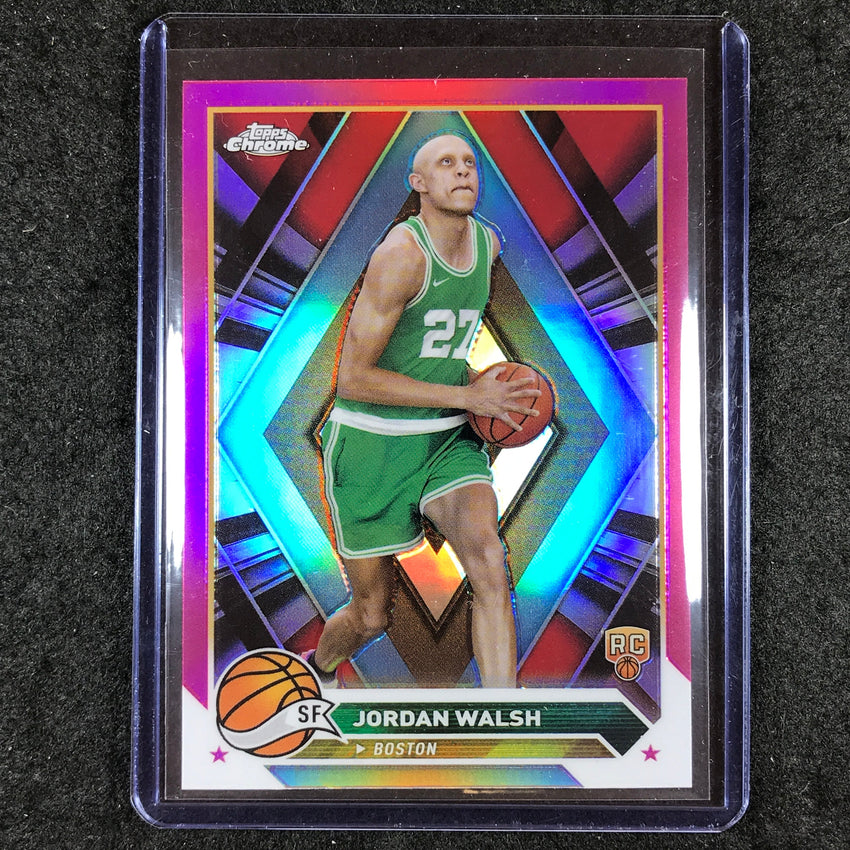 2023-24 Topps Chrome Basketball JORDAN WALSH Rookie Base Pink Refractor #189
