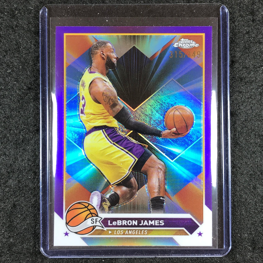 2023-24 Topps Chrome Basketball LEBRON JAMES Base Purple 315/349 #23