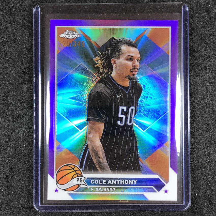 2023-24 Topps Chrome Basketball COLE ANTHONY Base Purple 229/349 #62