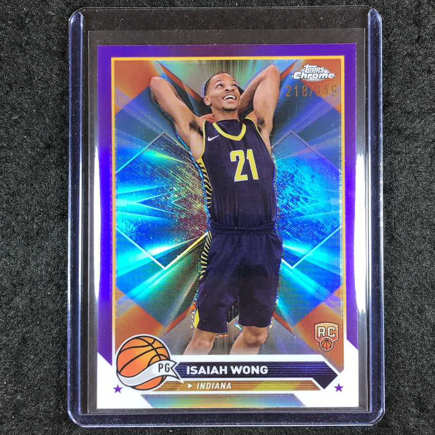 2023-24 Topps Chrome Basketball ISAIAH WONG Rookie Base Purple 218/349 #80