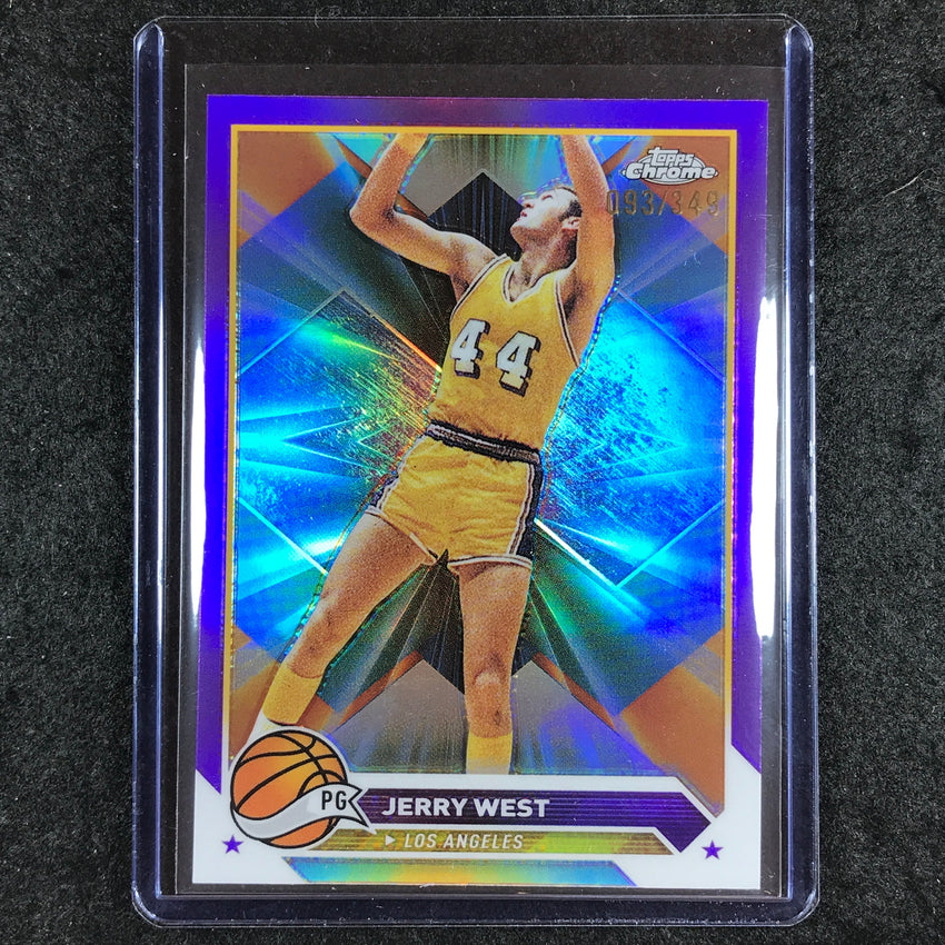 2023-24 Topps Chrome Basketball JERRY WEST Base Purple 93/349 #125