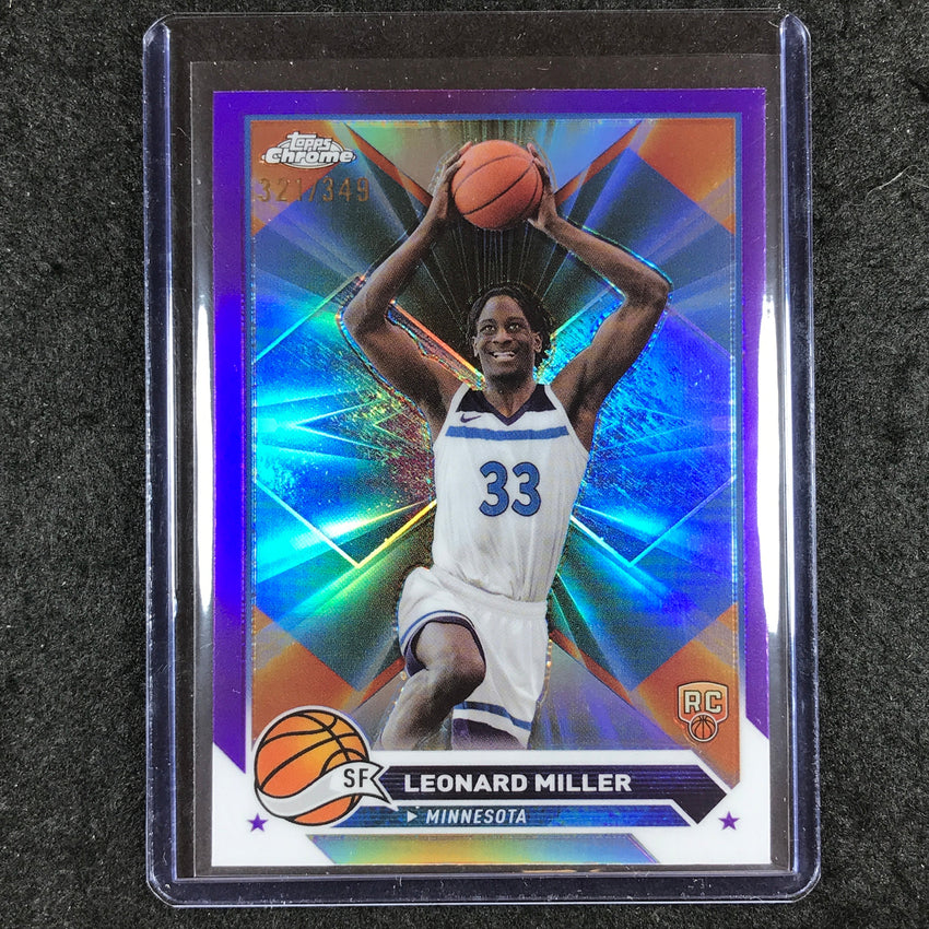 2023-24 Topps Chrome Basketball LEONARD MILLER Rookie Base Purple 321/349 #158