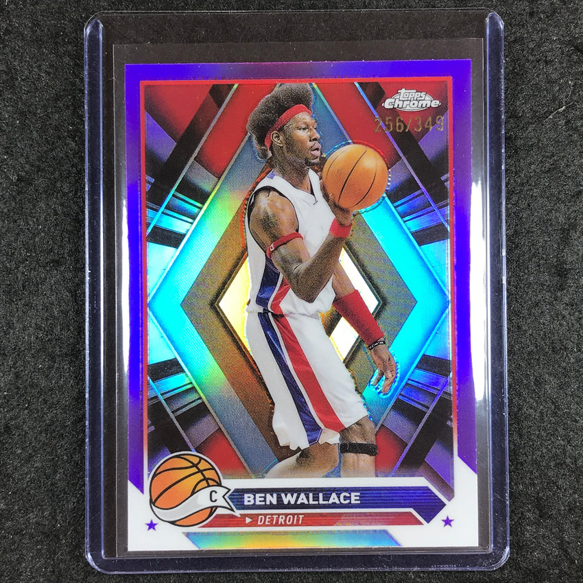2023-24 Topps Chrome Basketball BEN WALLACE Base Purple 256/349 #195