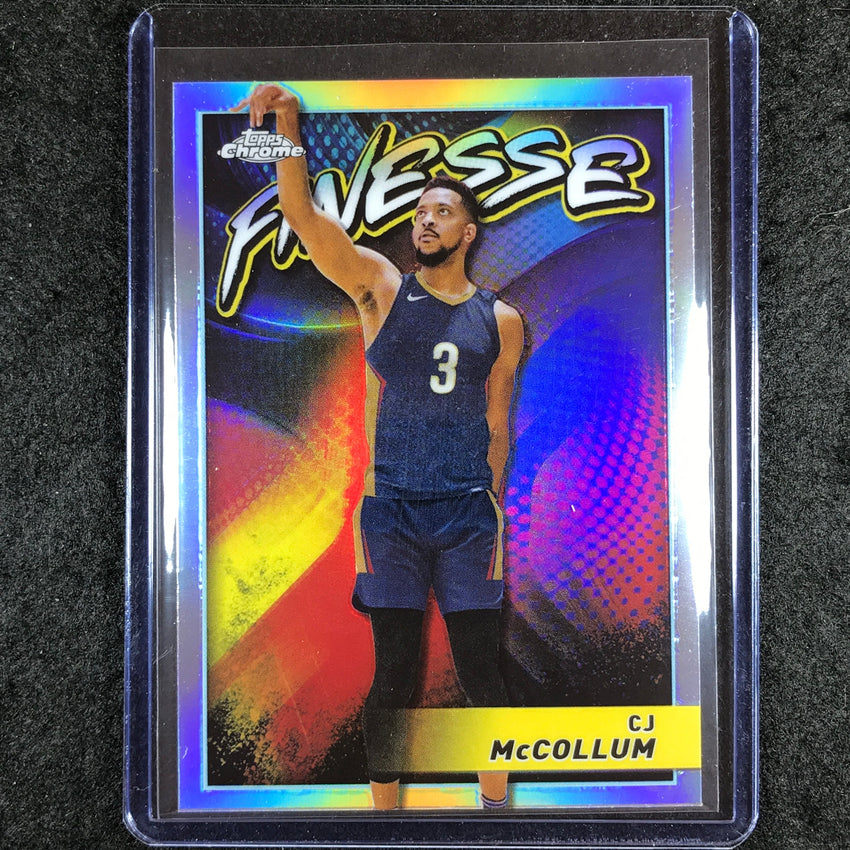 2023-24 Topps Chrome Basketball CJ MCCOLLUM Finesse Refractor #13