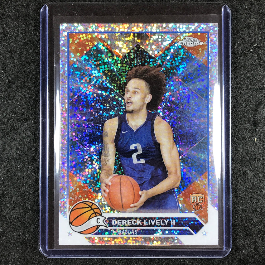 2023-24 Topps Chrome Basketball DERECK LIVELY II Rookie Base Speckle 252/299 #92