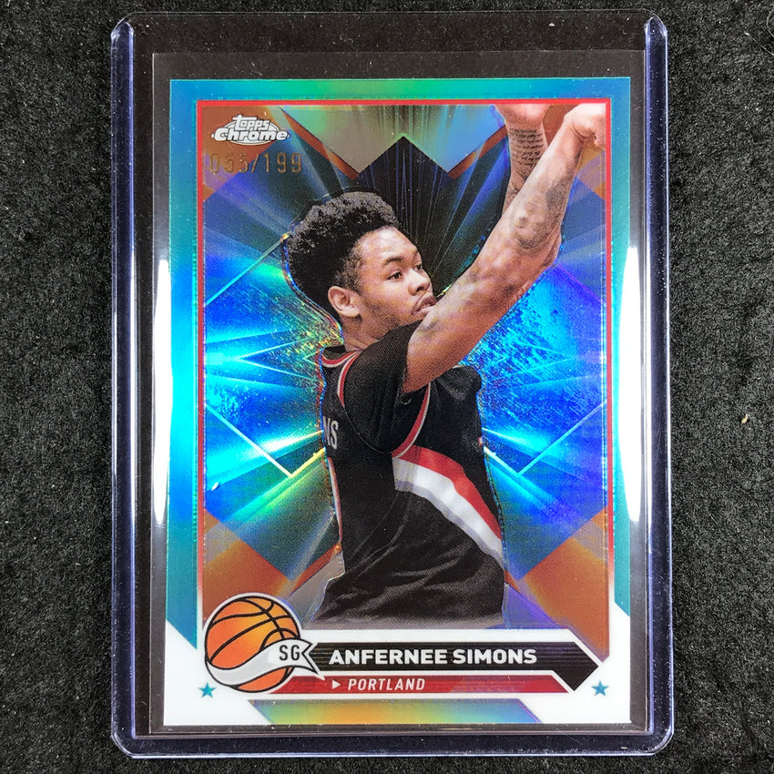2023-24 Topps Chrome Basketball ANFERNEE SIMONS Base Aqua 55/199 #143