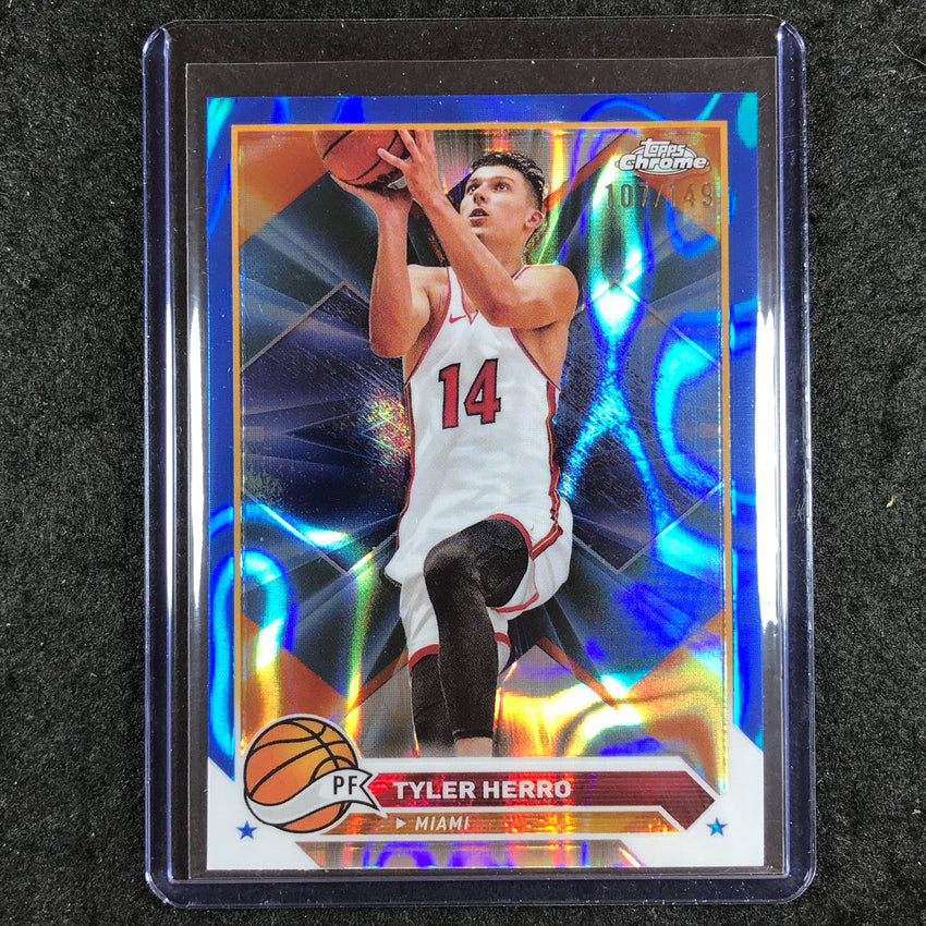 2023-24 Topps Chrome Basketball TYLER HERRO Base Blue Lava 107/149 #14