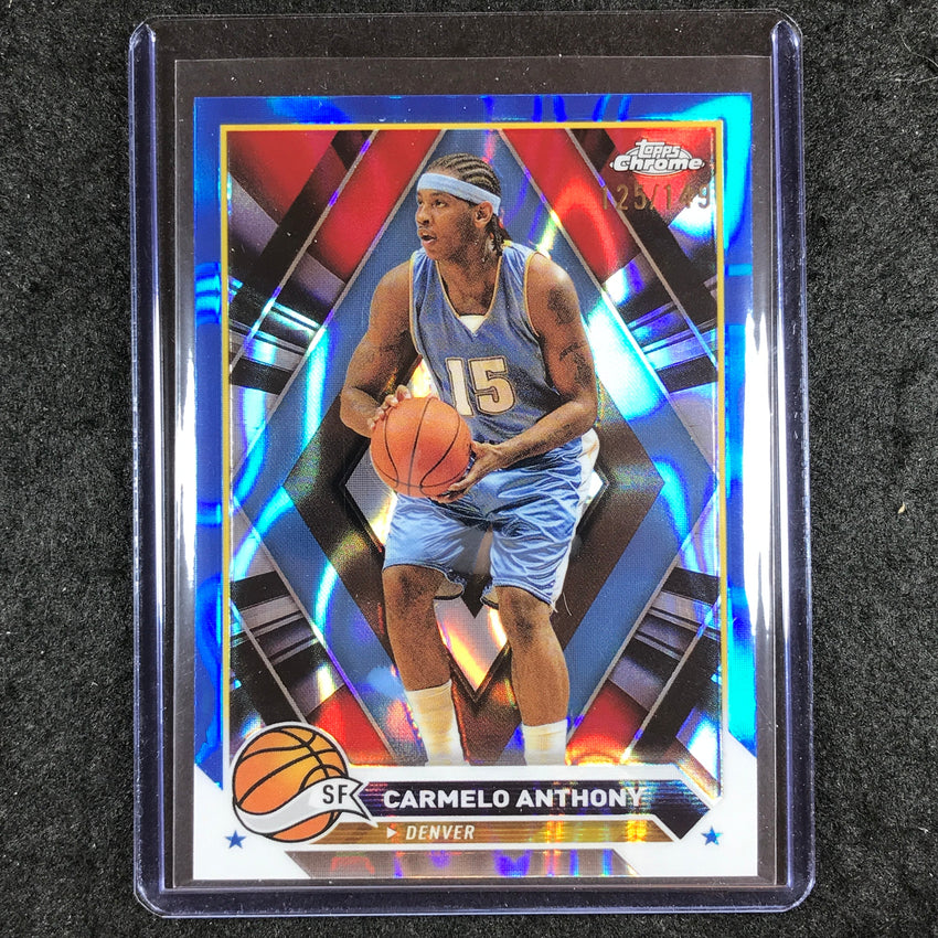 2023-24 Topps Chrome Basketball CARMELO ANTHONY Base Blue Lava 125/149 #27