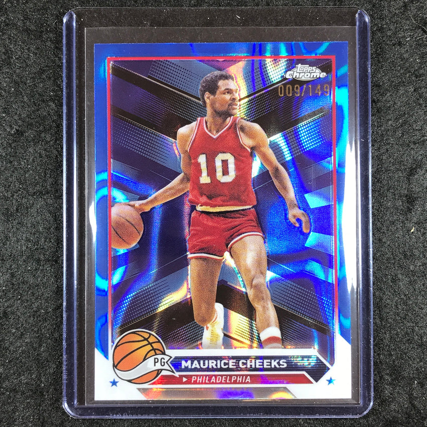 2023-24 Topps Chrome Basketball MAURICE CHEEKS Base Blue Lava 9/149 #34