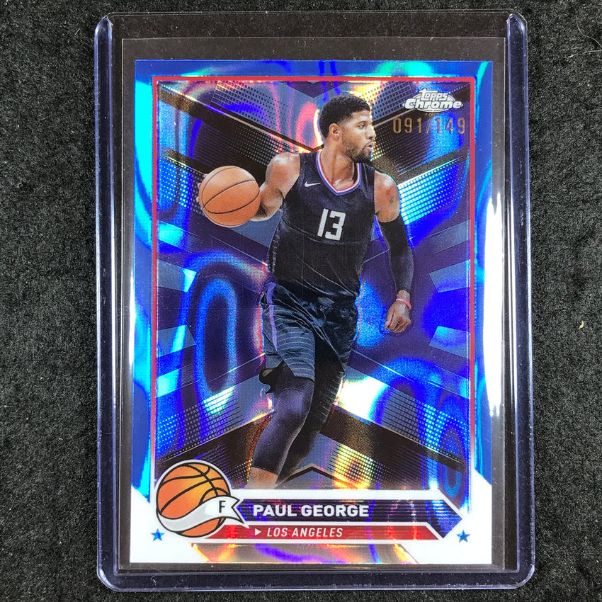 2023-24 Topps Chrome Basketball PAUL GEORGE Base Blue Lava 91/149 #115
