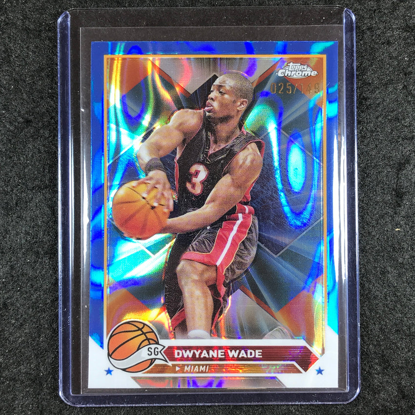 2023-24 Topps Chrome Basketball DWYANE WADE Base Blue Lava 25/149 #154
