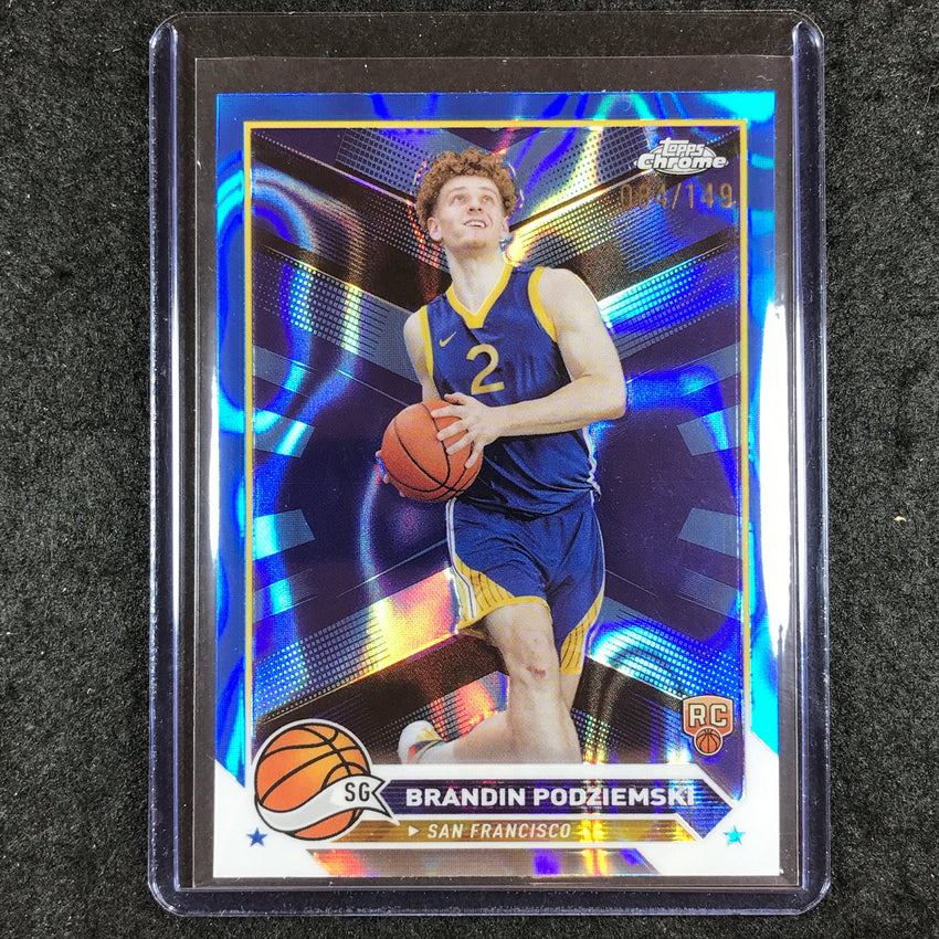 2023-24 Topps Chrome Basketball BRANDIN PODZIEMSKI Rookie Blue Lava 84/149 #190