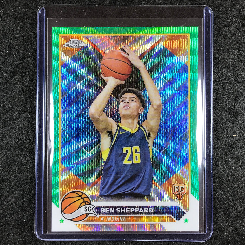 2023-24 Topps Chrome Basketball BEN SHEPPARD Rookie Base Green Wave 50/65