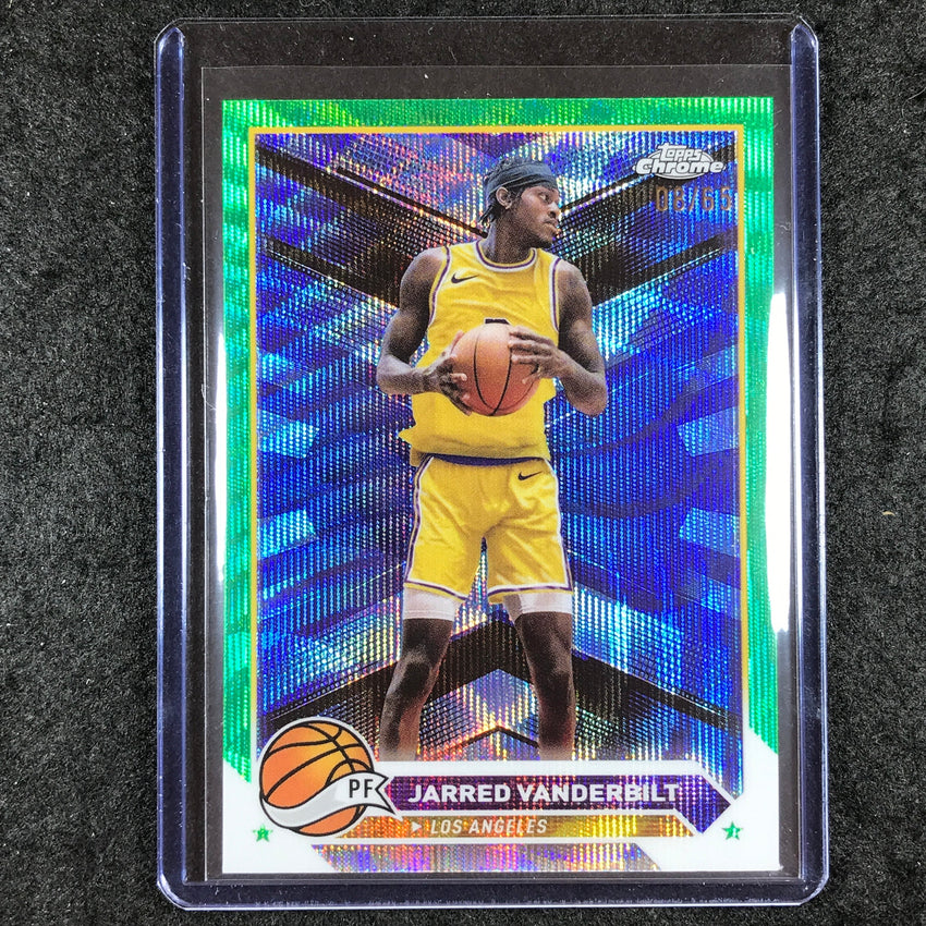 2023-24 Topps Chrome Basketball JARRED VANDERBILT Base Green Wave 8/65