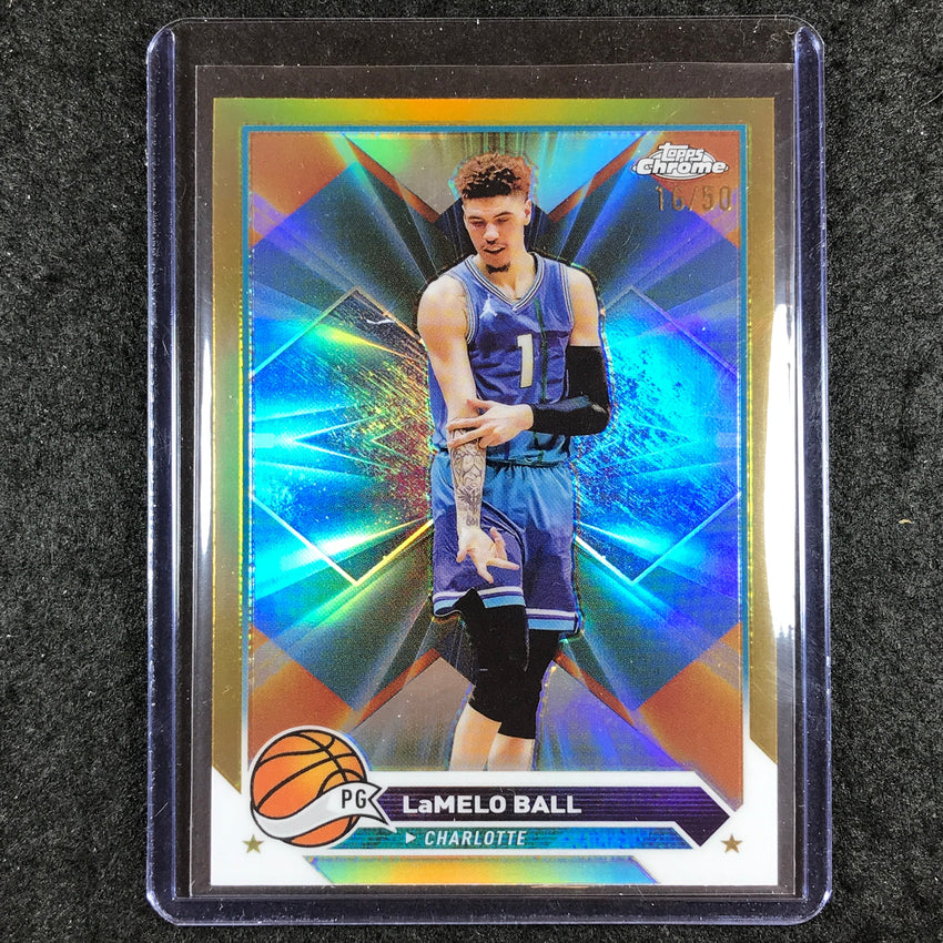 2023-24 Topps Chrome Basketball LAMELO BALL Base Gold 16/50