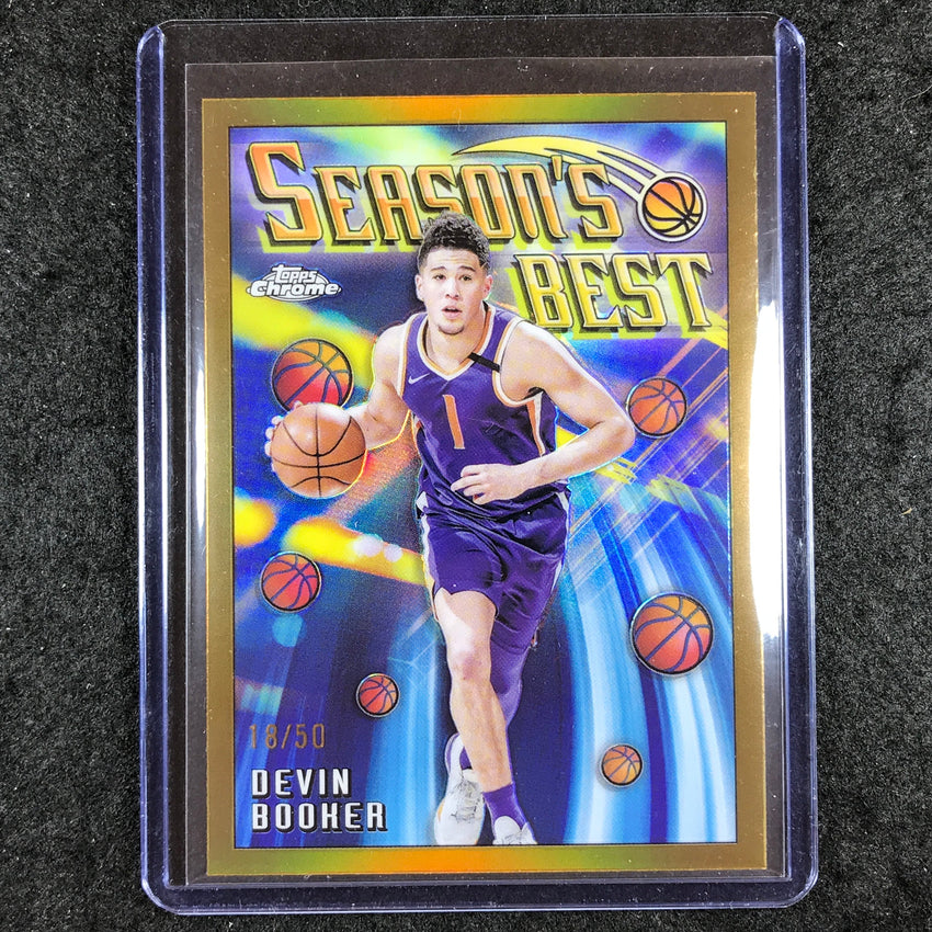2023-24 Topps Chrome Basketball DEVIN BOOKER Season's Best Gold 18/50