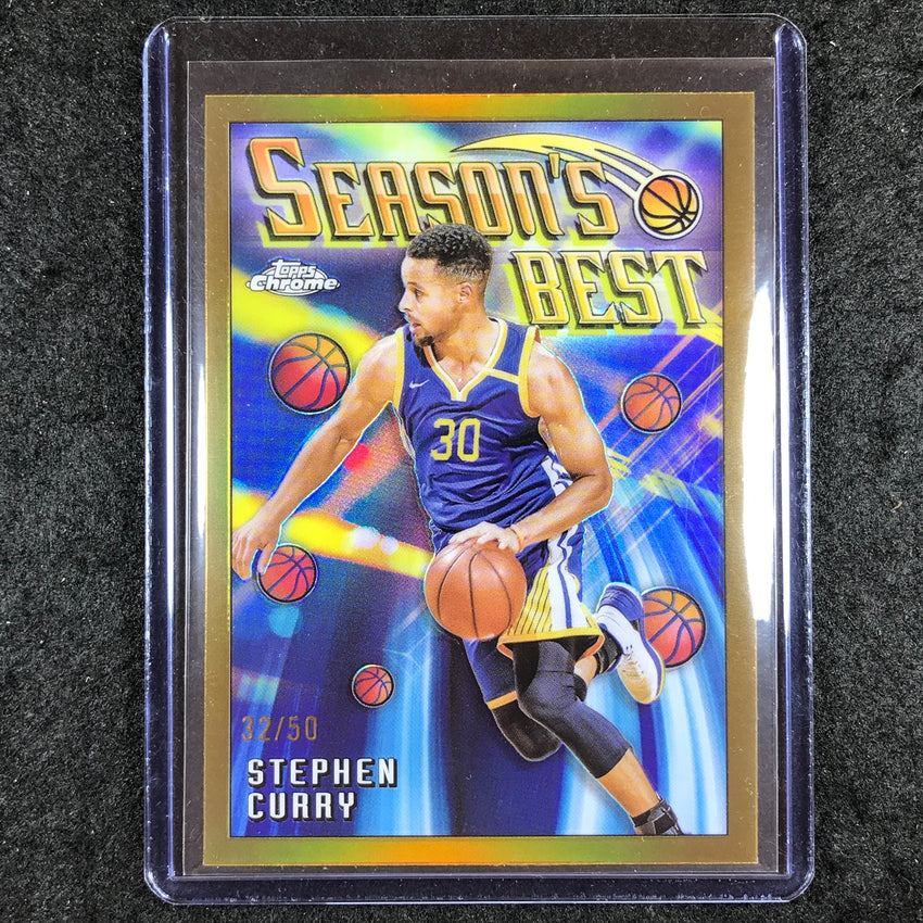 2023-24 Topps Chrome Basketball STEPHEN CURRY Season's Best Gold 32/50