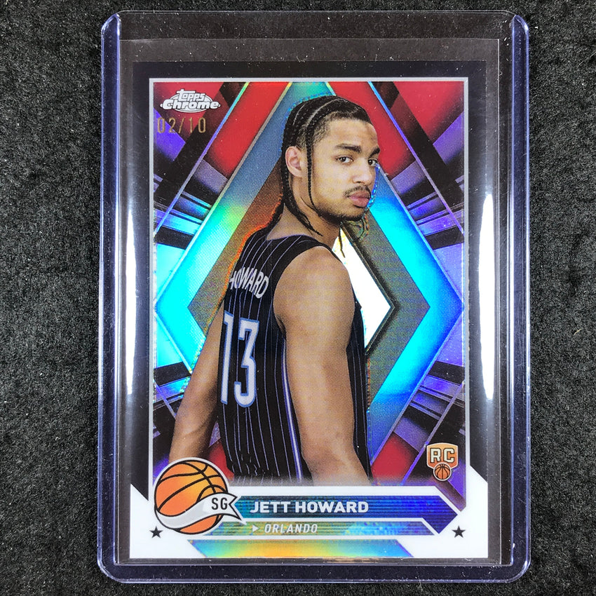 2023-24 Topps Chrome Basketball JETT HOWARD Rookie Base Black 2/10