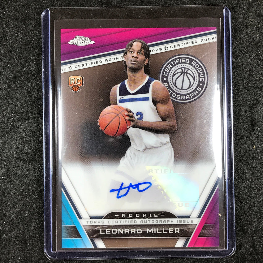 2023-24 Topps Chrome Basketball LEONARD MILLER Certified Rookie Auto #LM
