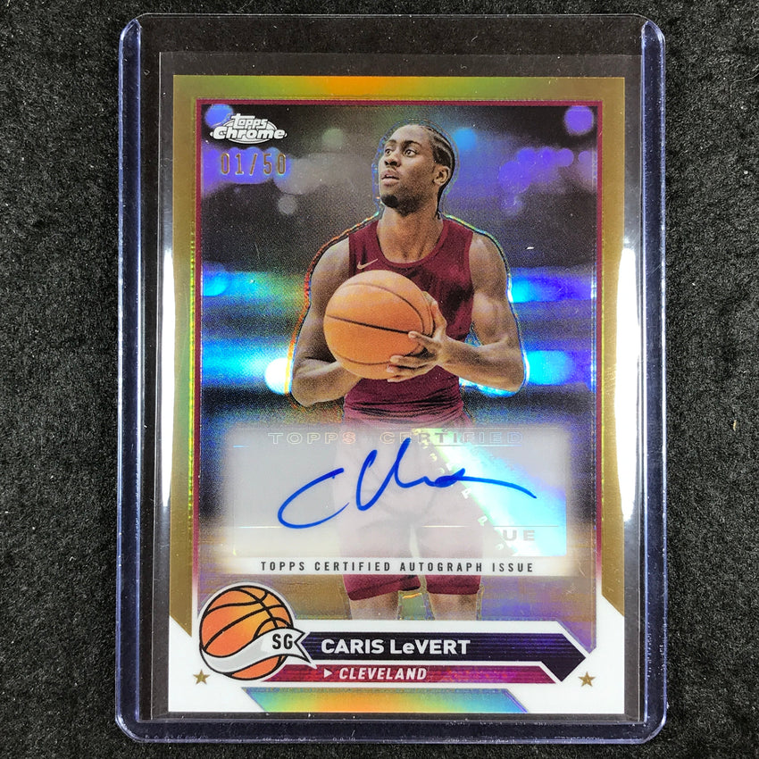 2023-24 Topps Chrome Basketball CARIS LEVERT Topps Chrome Auto Gold 1/50