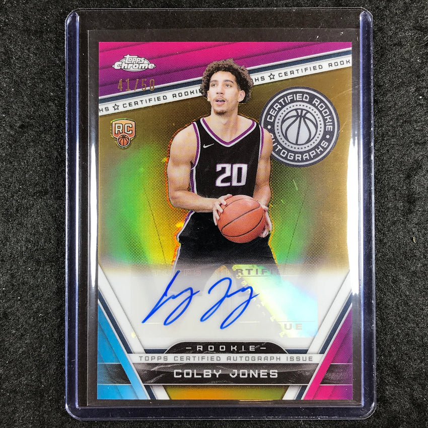 2023-24 Topps Chrome Basketball COLBY JONES Certified Rookie Auto Gold 41/50