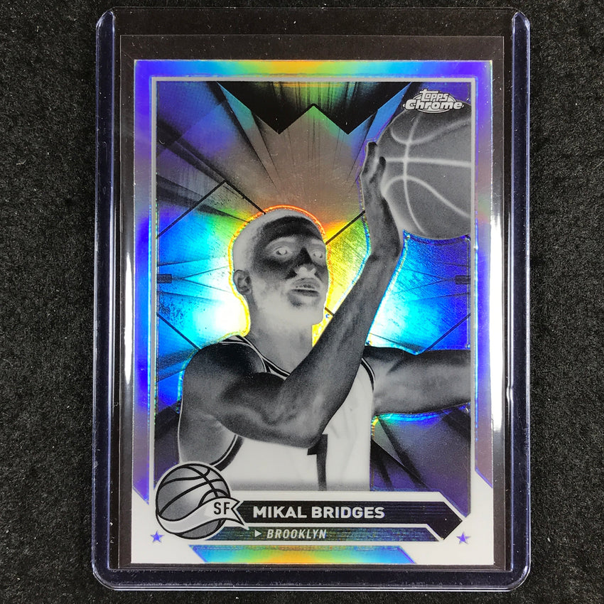 2023-24 Topps Chrome Basketball MIKAL BRIDGES Base Negative Refractor #2