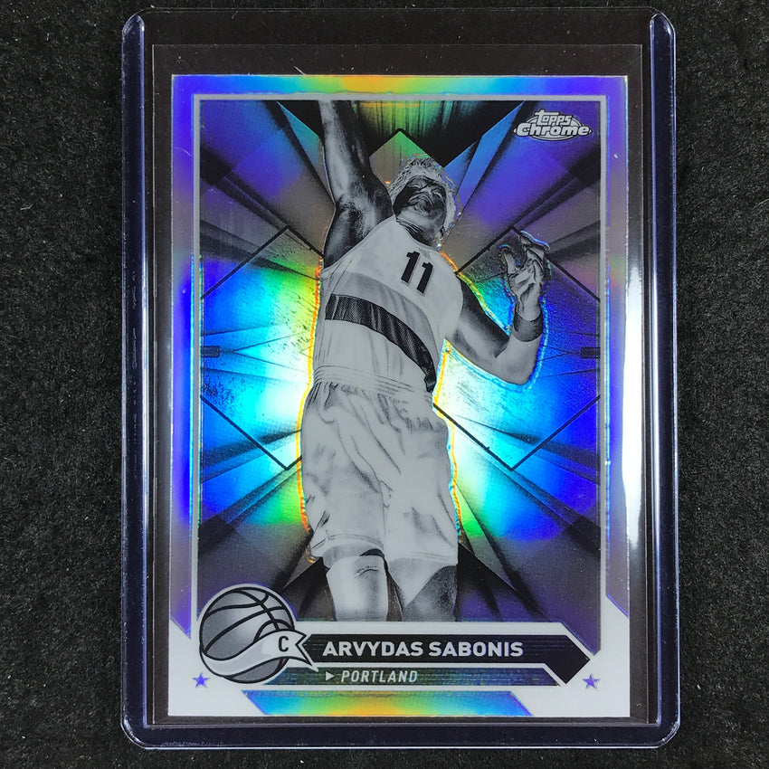 2023-24 Topps Chrome Basketball ARVYDAS SABONIS Base Negative Refractor #17