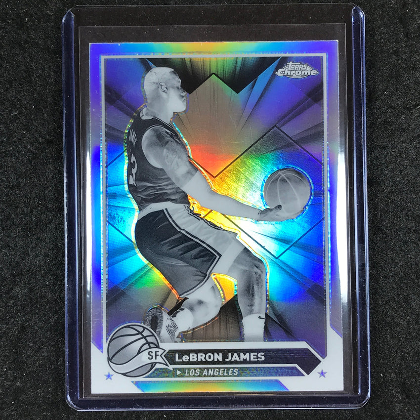 2023-24 Topps Chrome Basketball LEBRON JAMES Base Negative Refractor #23