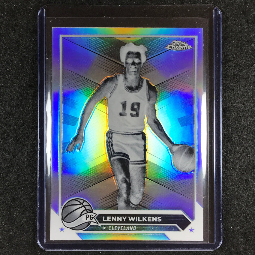 2023-24 Topps Chrome Basketball LENNY WILKENS Base Negative Refractor #25