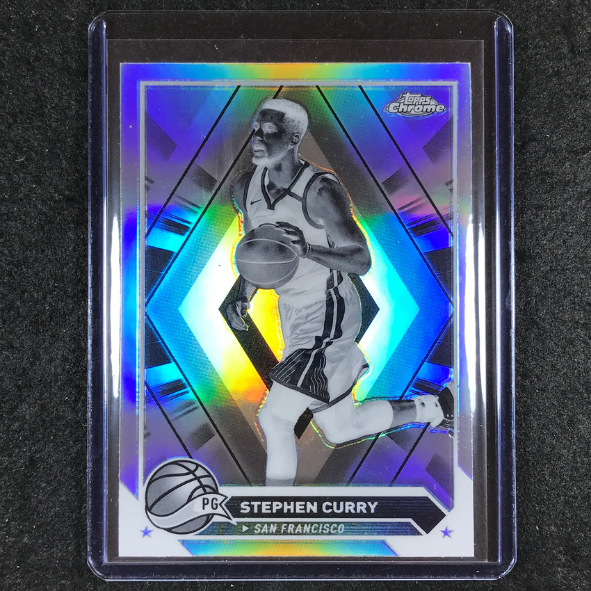 2023-24 Topps Chrome Basketball STEPHEN CURRY Base Negative Refractor #30