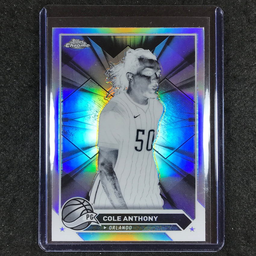 2023-24 Topps Chrome Basketball COLE ANTHONY Base Negative Refractor #62