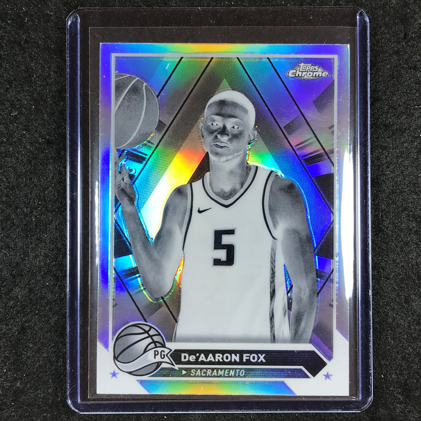 2023-24 Topps Chrome Basketball DE'AARON FOX Base Negative Refractor #117