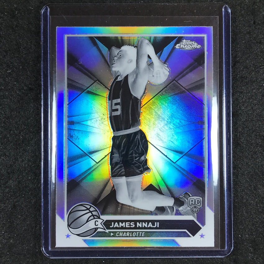 2023-24 Topps Chrome Basketball JAMES NNAJI Rookie Base Negative Refractor #173