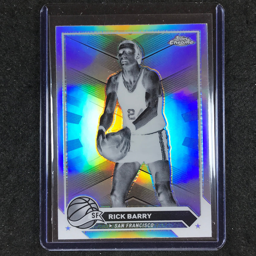 2023-24 Topps Chrome Basketball RICK BARRY Base Negative Refractor #193