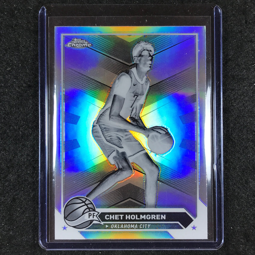 2023-24 Topps Chrome Basketball CHET HOLMGREN Base Negative Refractor #196
