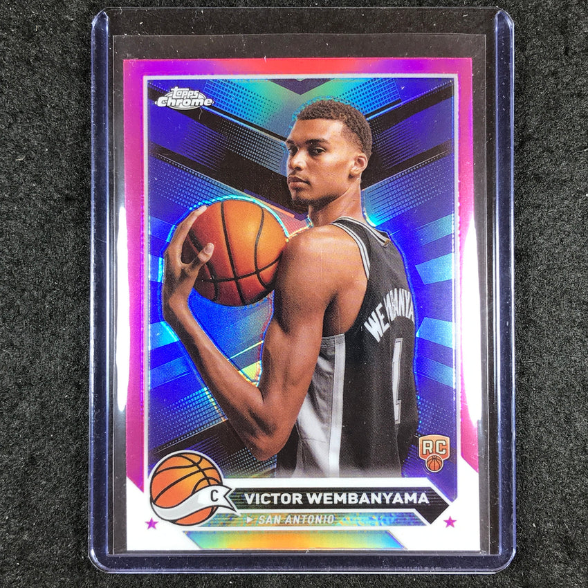 2023-24 Topps Chrome Basketball VICTOR WEMBANYAMA Rookie Base Pink Refractor #1