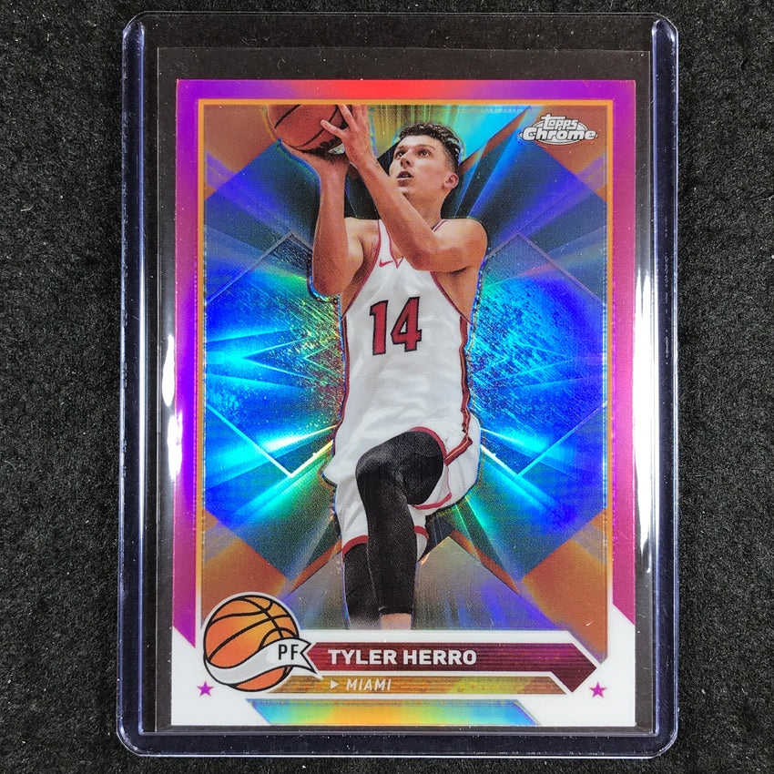 2023-24 Topps Chrome Basketball TYLER HERRO Base Pink Refractor #14