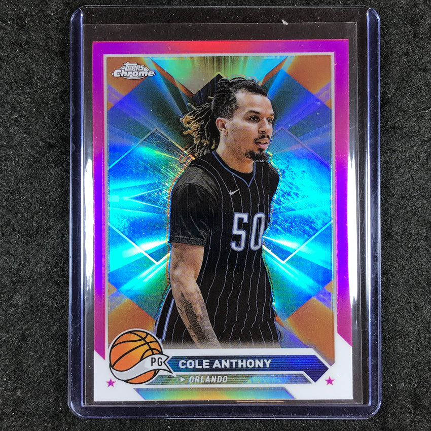 2023-24 Topps Chrome Basketball COLE ANTHONY Base Pink Refractor #62