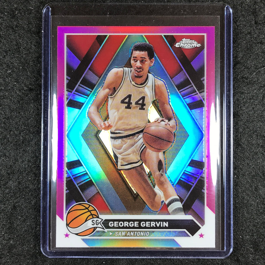 2023-24 Topps Chrome Basketball GEORGE GERVIN Base Pink Refractor #75