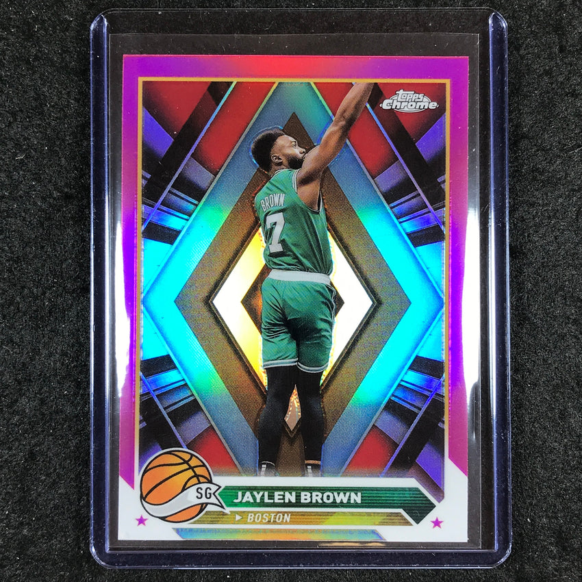 2023-24 Topps Chrome Basketball JAYLEN BROWN Base Pink Refractor #78
