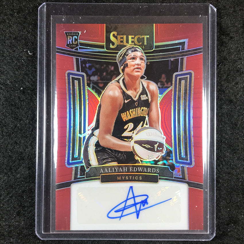 2024 Select WNBA AALIYAH EDWARDS Signatures Rookie Auto Red 53/99