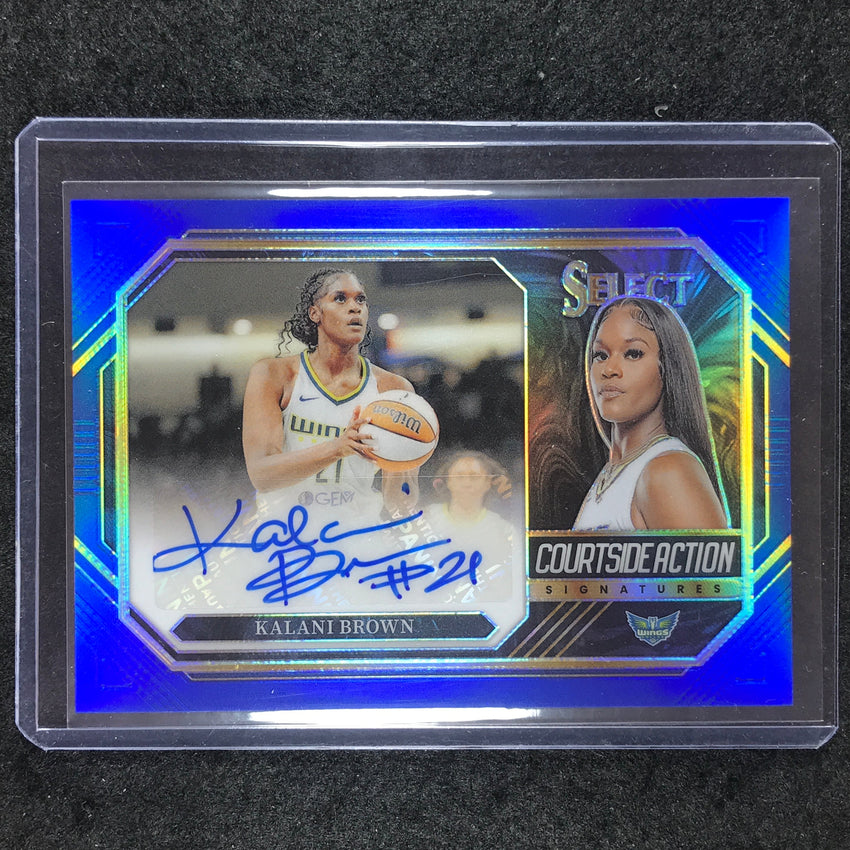 2024 Select WNBA KALANI BROWN Courtside Action Signatures Auto Blue 3/49
