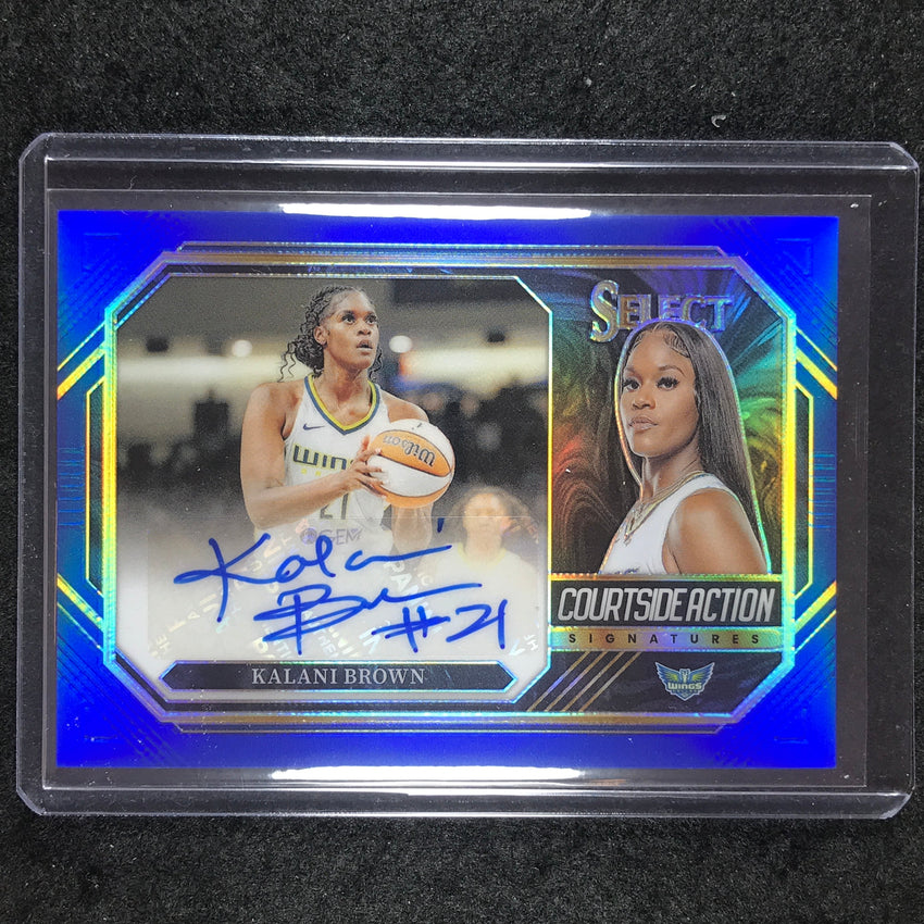 2024 Select WNBA KALANI BROWN Courtside Action Signatures Auto Blue 5/49
