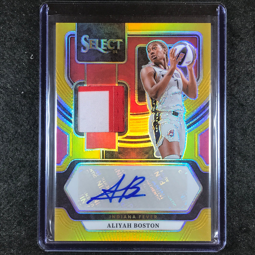 2024 Select WNBA ALIYAH BOSTON Autographed Memorabilia Patch Auto Gold 1/10