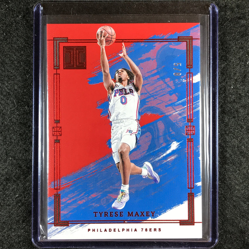 2023-24 Impeccable TYRESE MAXEY Base International Red 5/8 #38