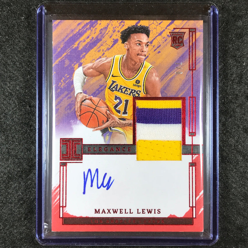 2023-24 Impeccable MAXWELL LEWIS Elegance Rookie Patch Auto Red 7/8