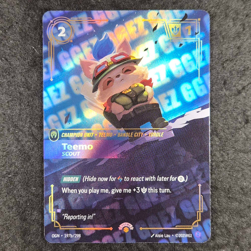 (A) Teemo - Scout (GG EZ) (197b/298) Promo - Riftbound Organized Play Promotional Cards
